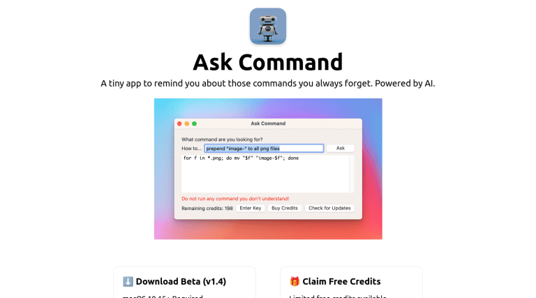 askcommand.com כלי בינה מלאכותית