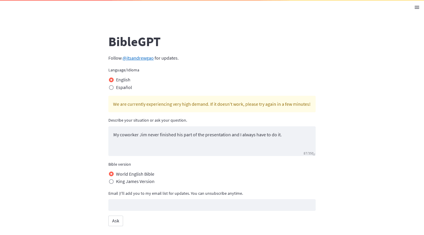 biblegpt.org כלי בינה מלאכותית