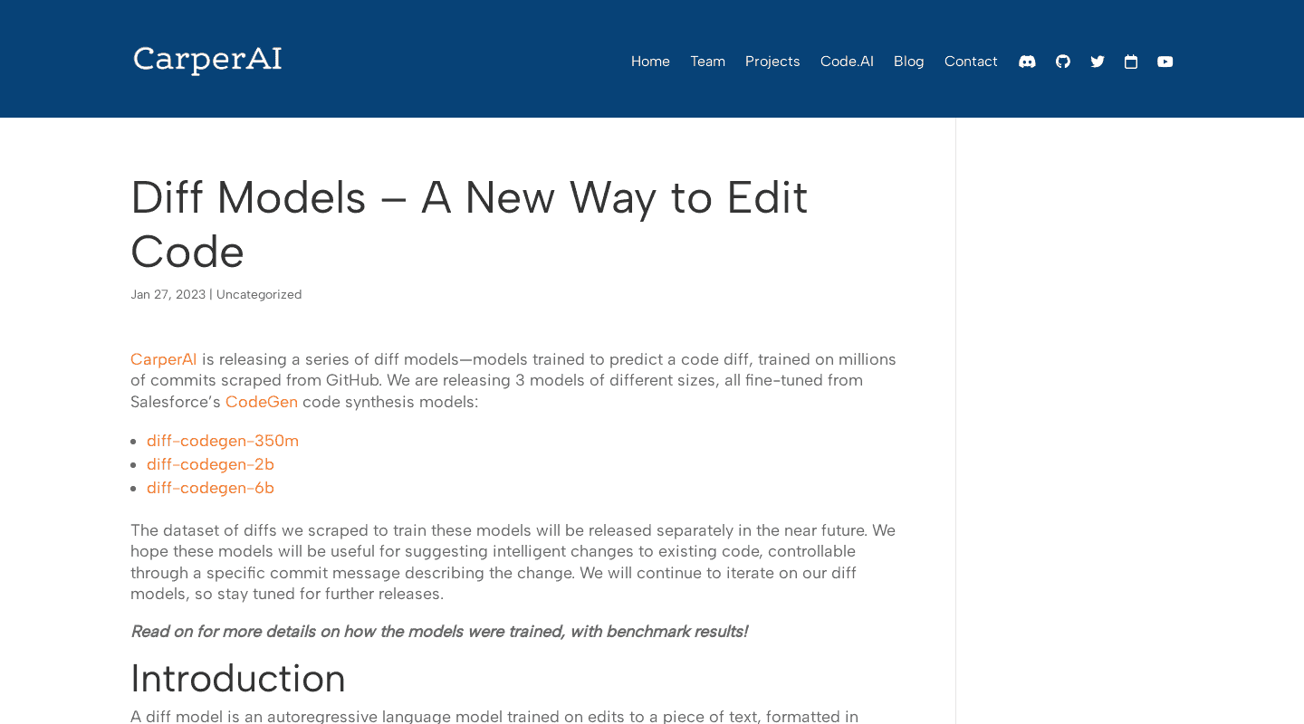 carper.ai diff models-a-new-way-to-edit-co- -כלי בינה מלאכותית