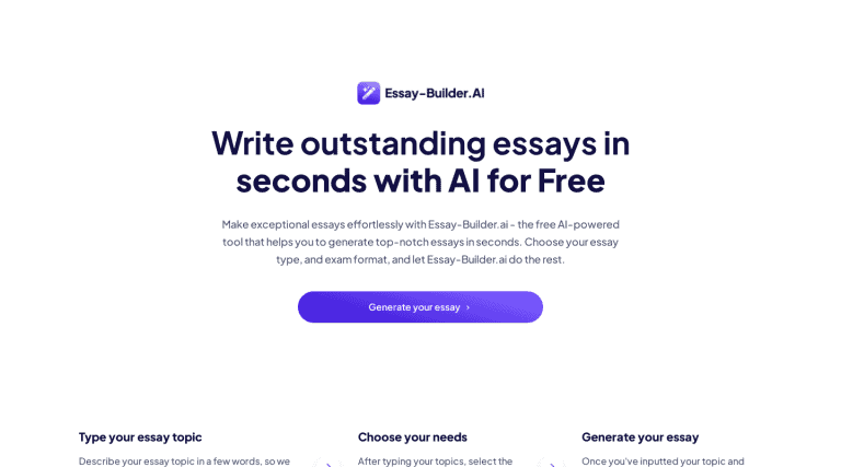 essay builder.ai -כלי בינה מלאכותית
