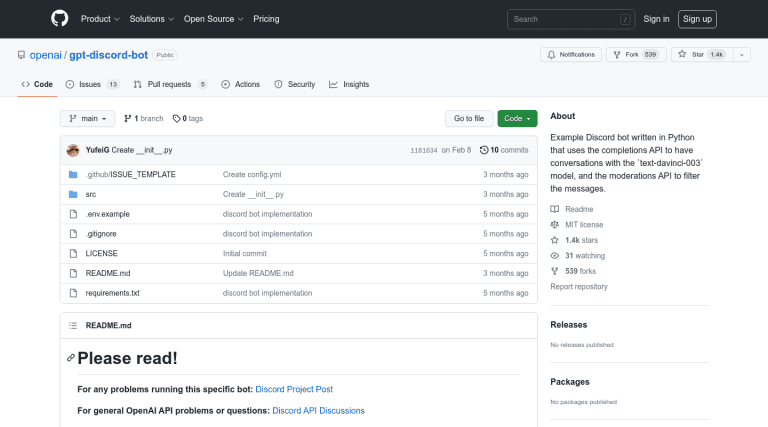 github.com openai gpt-discord-bot- -כלי בינה מלאכותית