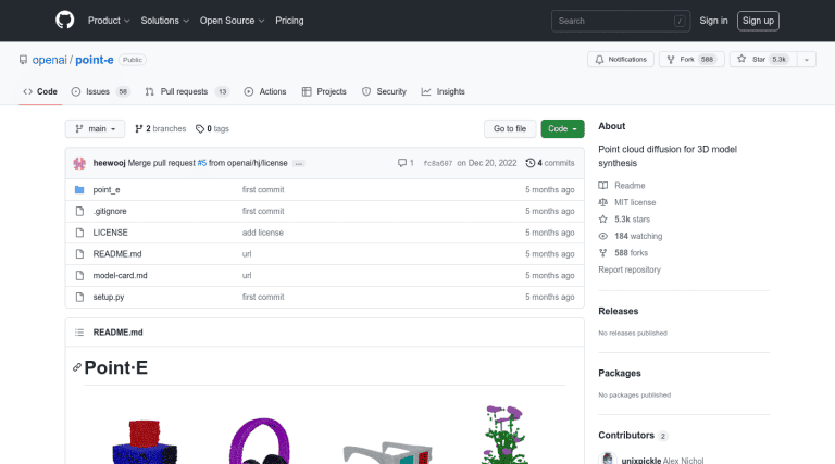 github.com openai point-e- - -כלי בינה מלאכותית