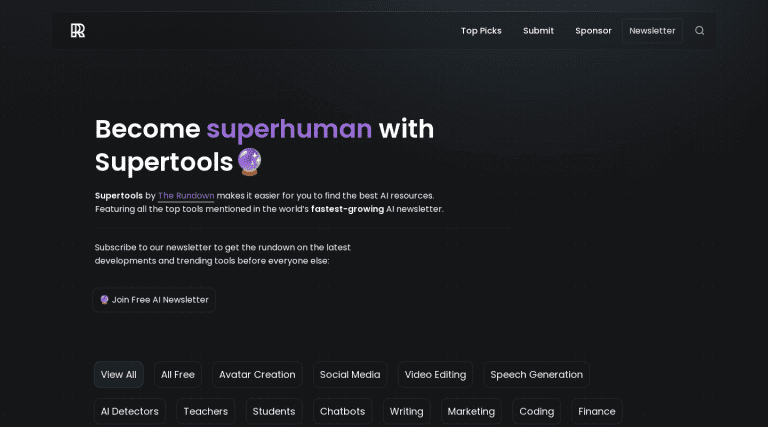 supertools.therundown.ai כלי בינה מלאכותית