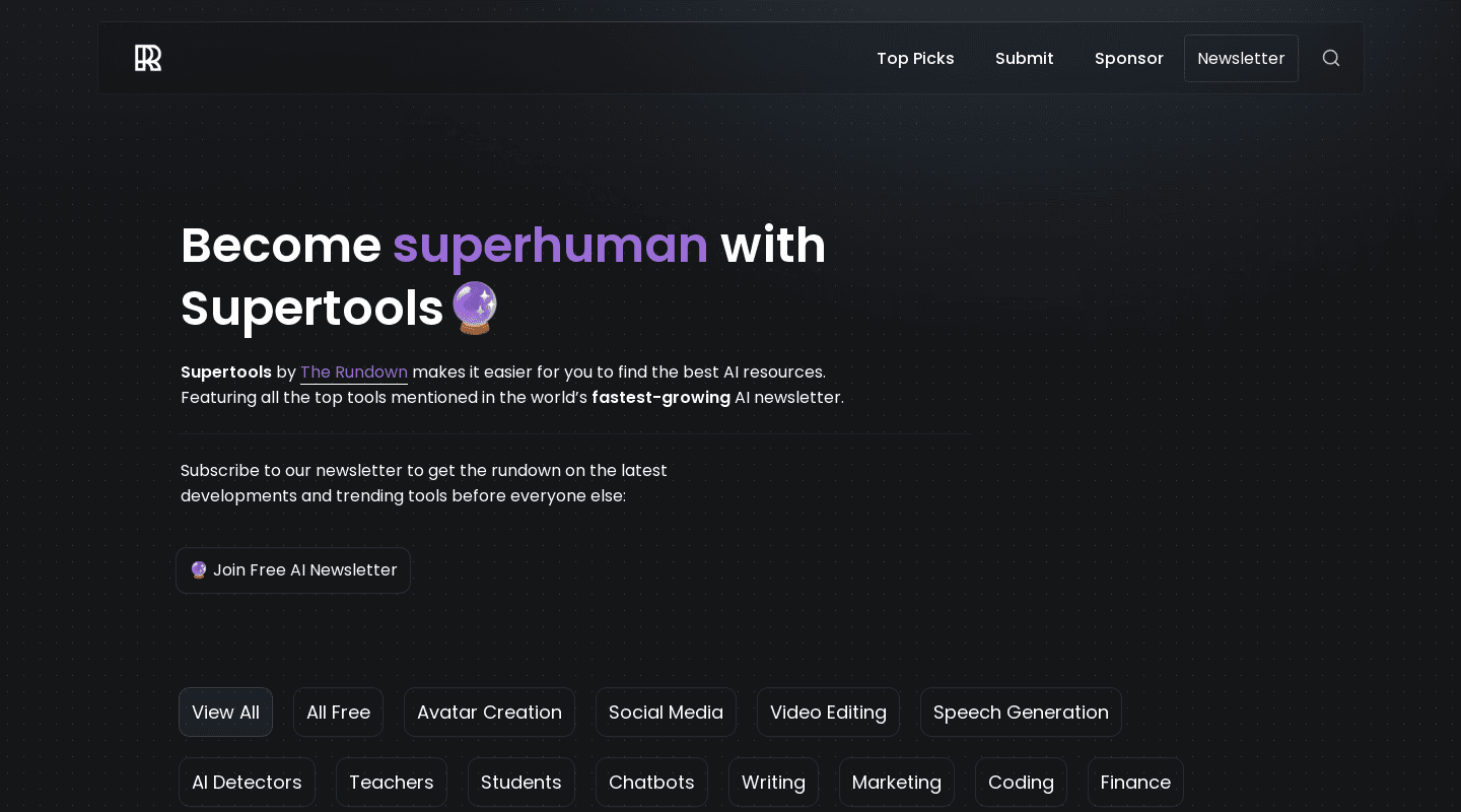 supertools.therundown.ai כלי בינה מלאכותית