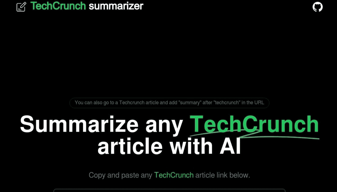 techcrunch summarizer כלי בינה מלאכותית