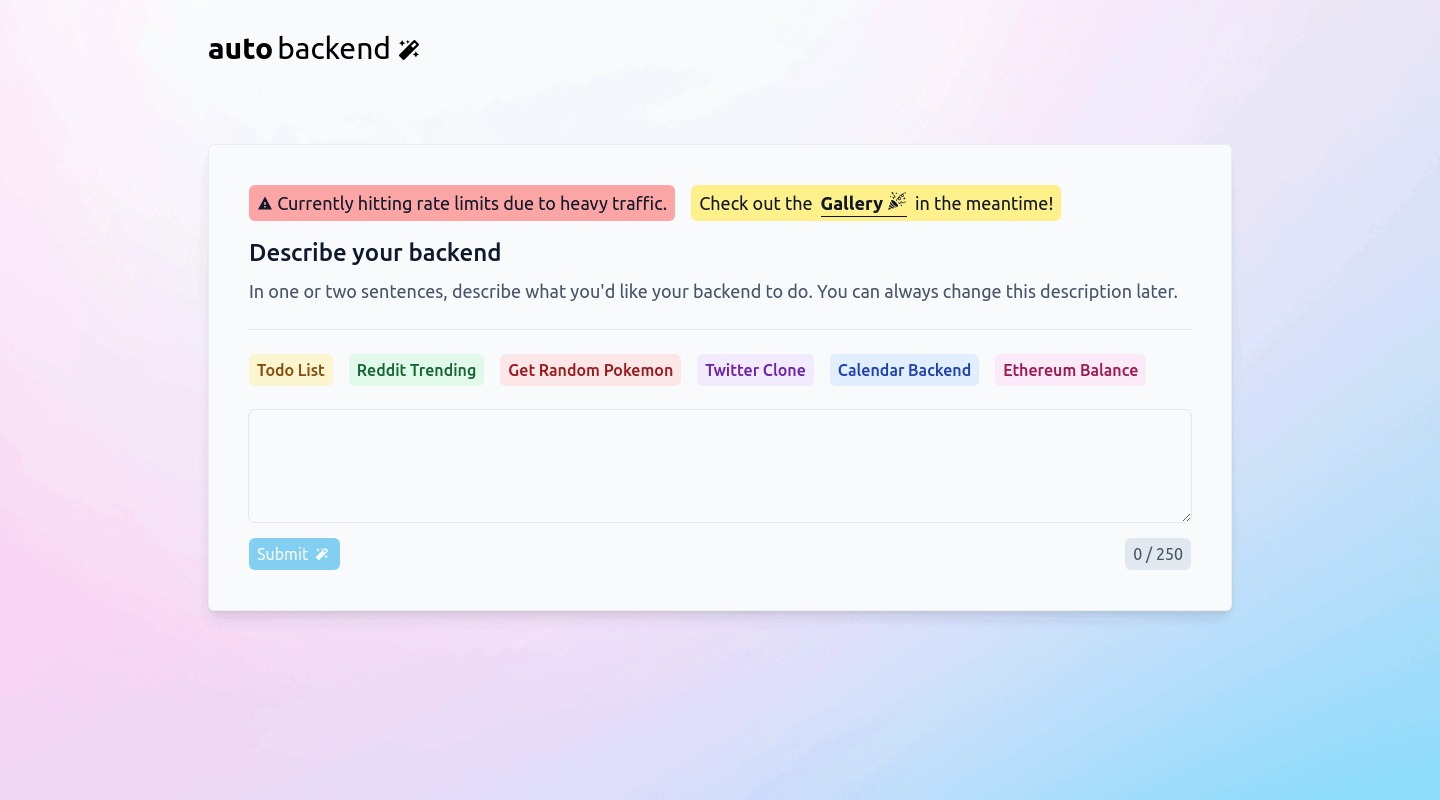 www.autobackend.dev כלי בינה מלאכותית