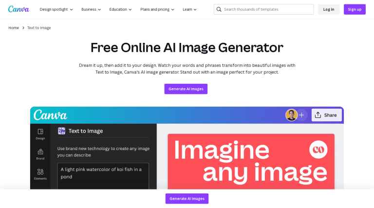 www.canva.com ai image-generator -כלי בינה מלאכותית