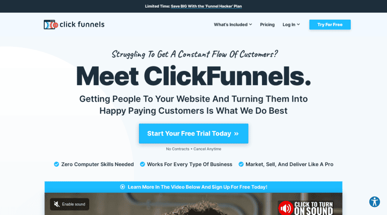 www.clickfunnels.com כלי בינה מלאכותית